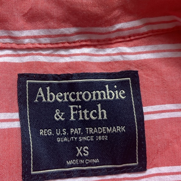 Abercrombie & Fitch Women’s Pink White Short Sleeve Button-Down Shirt Size XS - Picture 6 of 9
